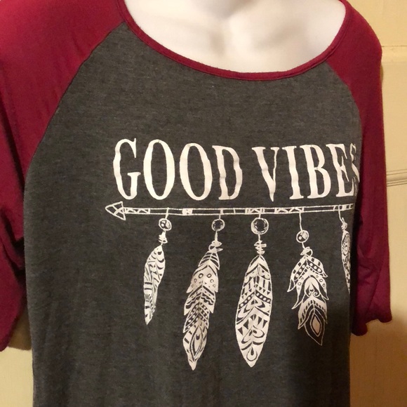 Rue21 Tops - Rue 21 Good Vibes 3/4 Sleeve Shirt